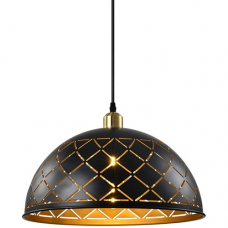 Φωτιστικό Κρεμαστό Μονόφωτο 1xE27 230V Μαύρο-Χρυσαφί 955CRISTINA1/BL